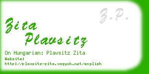zita plavsitz business card